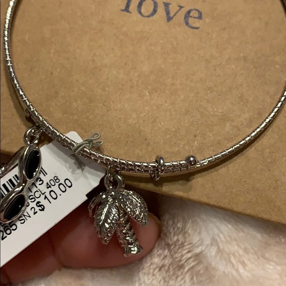 Beach bracelet w/sunglasses & palm tree NEW - Picture 2 of 4